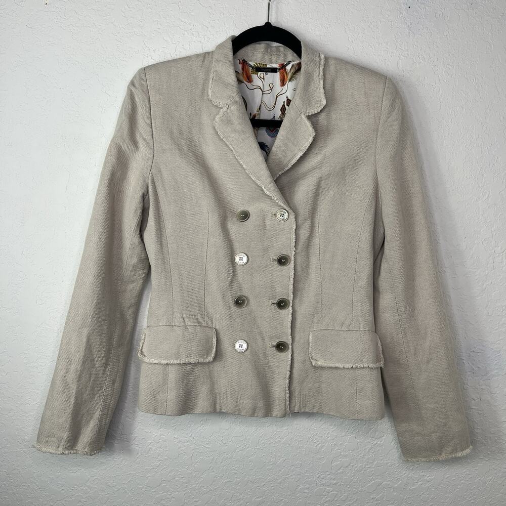 NVSCO 2107 Tan Double Breasted Blazer Size IT42/US M, casual, workwear, preppy.